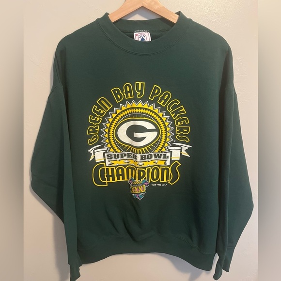 Vintage 90s Green Bay Packers Super Bowl XXXI Champions Sweatshirt XL NFL EUC! - Picture 6 of 16